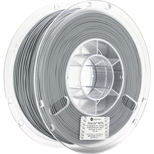 Polymaker PolyLite PETG 3D Printing Filament 2.2 lb (1.75mm Diameter, Gray)