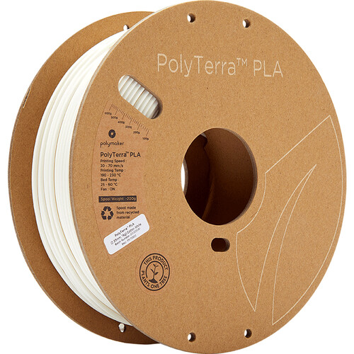 Polymaker 2.85mm PolyTerra PLA Filament (1kg, Cotton White)