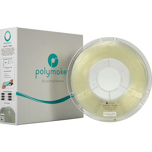 Polymaker 1.75mm PolyFlex TPU90 Filament (750g, Clear)