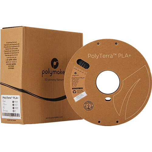 Polymaker 1.75mm PolyTerra PLA+ Filament (1kg, Black)