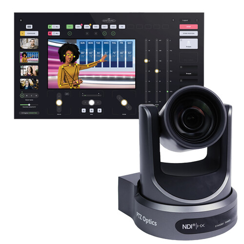 Polymotion Chat Pro Software and PTZOptics 30X-NDI PTZ Camera Bundle (Gray)