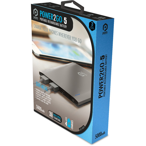 POM GEAR Power2Go 5 5000mAh Power Bank (Gun Metal)