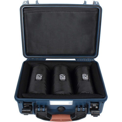 PortaBrace Hard Case with Three 7" Lens Cups (Blue)