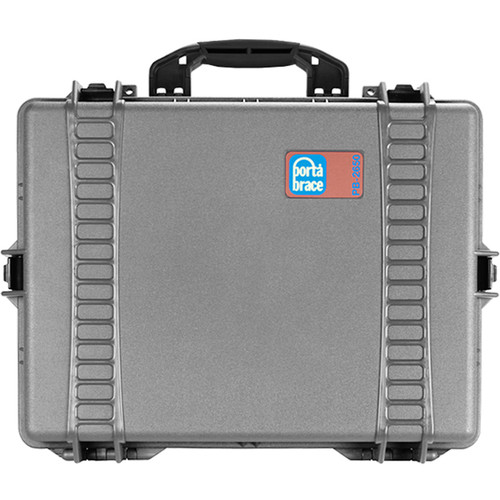 PortaBrace PB-2650 Wheeled Hard Case with Foam (Silver Platinum)