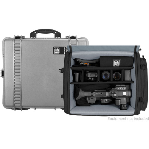 PortaBrace PB-2750ICH Backpack - Hard Case Interior System (Silver Platinum Shell/Black Backpack)