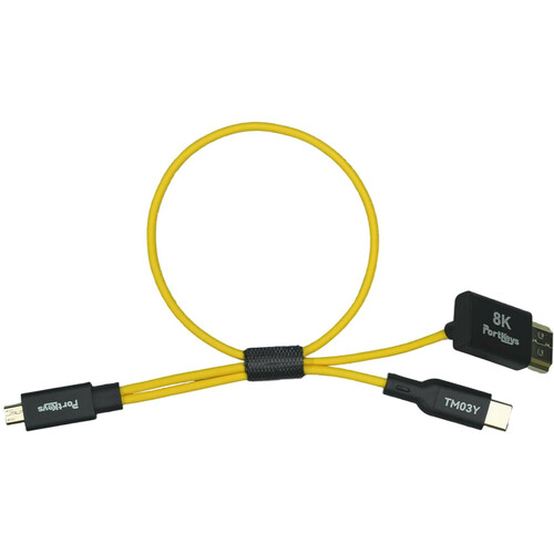 PORTKEYS Micro-HDMI/USB-C to HDMI Video Control Cable for LH7C Monitor (11.8")