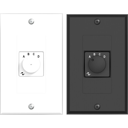 Powersoft WMP Decora Wall Mount 4-Way Selector Switch (1 x Black + 1 x White, Pair)