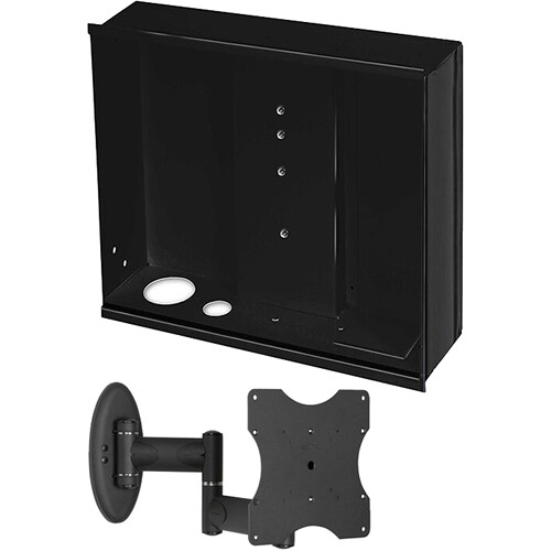Premier Mounts AM50B Articulating Mount and Black INW-AM200 In-Wall Storage Box Bundle