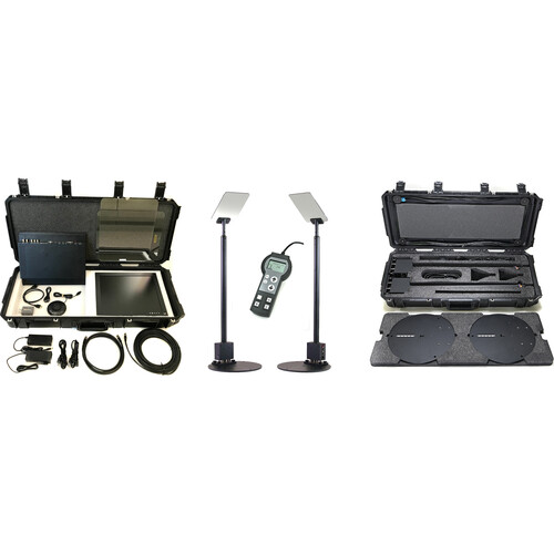 PresenterTek Dual 17" TeleStepper Presidential Rise and Fall Robotic Conference Teleprompter Bundle