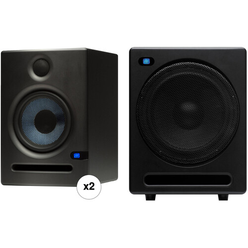 PreSonus Eris E5 Two-Way Active Studio Monitor (Pair) and T10 Active Subwoofer Kit