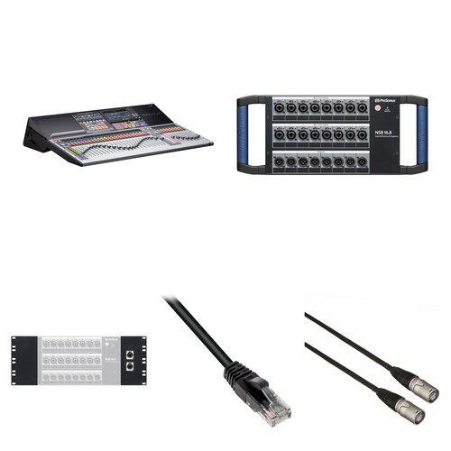 PreSonus StudioLive 64S Series III 64-Channel Digital Mixing Console with 16 x 8 Stagebox, Rackmount Ears, and Network Cables