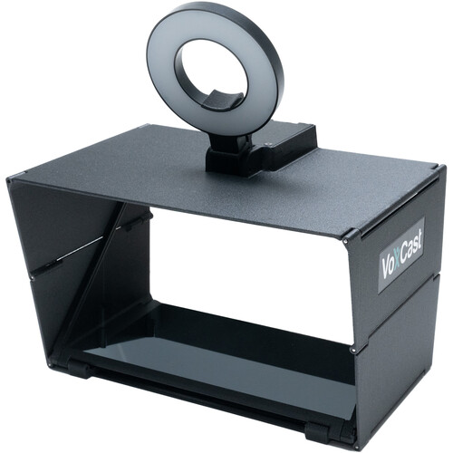 PrimeLight Design VoxCast VC10MPC Webcam with Teleprompter-Style Beamsplitter & Ring Light