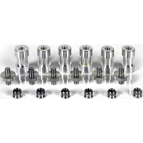 ProAm USA Light Stand Spigot Adapters, Screw Adapters & Thread Converter Rings (6 Each)