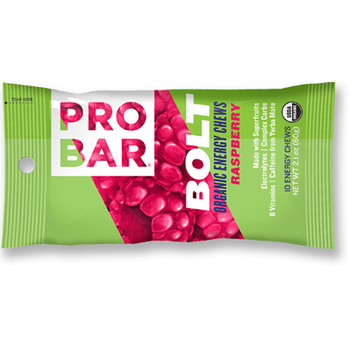PROBAR Bolt Organic Energy Chews (Raspberry, 12-Pack)