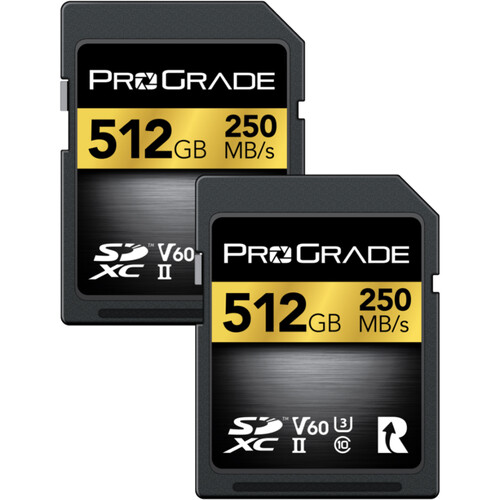 ProGrade Digital 512GB Gold UHS-II SDXC Memory Card (2-Pack)