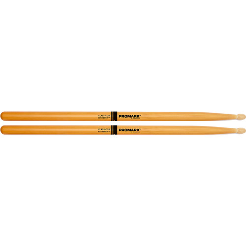 Promark Classic Hickory ActiveGrip 2B Drumsticks (Clear)
