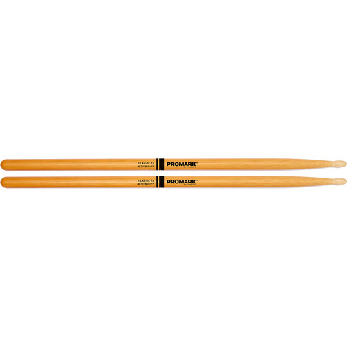 Promark Classic Hickory ActiveGrip 7A Drumsticks (Clear)