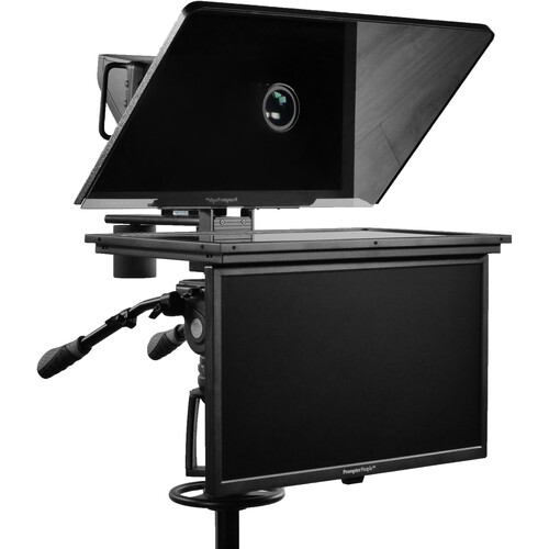 Prompter People FLEX PLUS | 16:9 Large Format | Teleprompter with 24" 400 c/dm² Monitor & 24" Talent Moitor