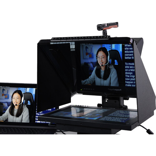 Prompter People Desktop Free-Fly Single-Arm Widescreen 16:9 High-Bright 1000 cd/m² Teleprompter (15.6")