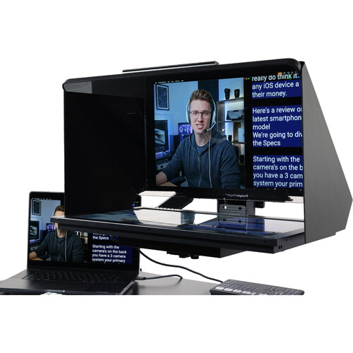 Prompter People Desktop Free-Fly Single-Arm Widescreen 16:9 High-Bright 1000 cd/m² Teleprompter (24")