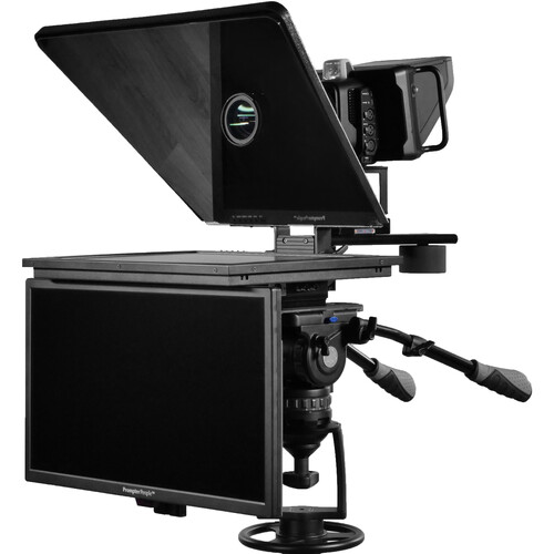 Prompter People FLEX PLUS | 16:9 Large Format | Teleprompter with 19" 1000 c/dm² Monitor & 21.5" Talent Monitor