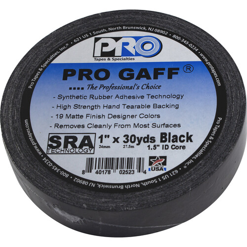 ProTapes Pro Gaff Matte Cloth Tape (1" x 30 yd, Black)