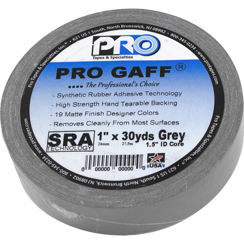 ProTapes Pro Gaff Matte Cloth Tape (1" x 30 yd, Gray)