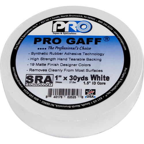 ProTapes Pro Gaff Matte Cloth Tape (1" x 30 yd, White)