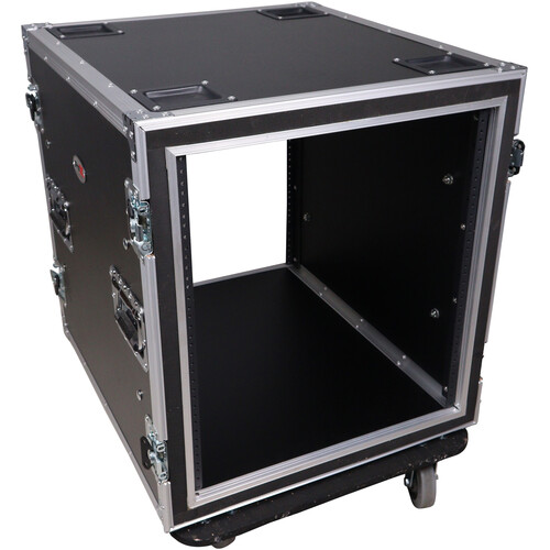 ProX T-10RSP24W Shockproof Amp Rack ATA Flight Case (24" Depth, 10 RU, with Casters)