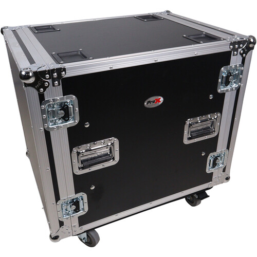 ProX T-12RSP24W Shockproof Amp Rack ATA Flight Case (24" Depth, 12 RU, with Casters)