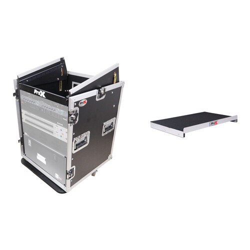 ProX Slant-Top Mixer Vertical Rackmount Flight Case and Universal Laptop Shelf (24 RU)