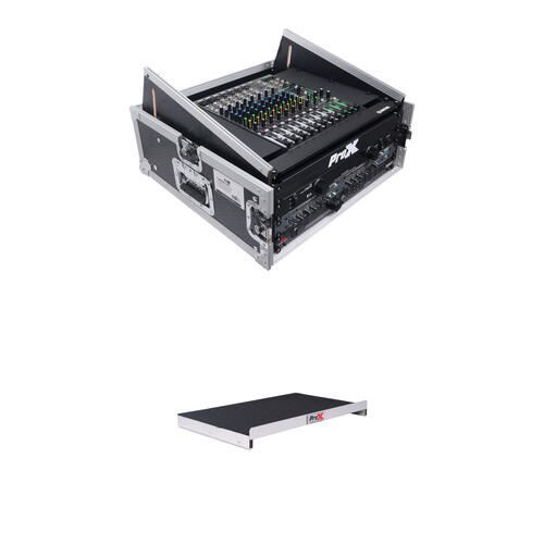 ProX T-4MRSS DJ Combo Flight Case Kit with Laptop Shelf (4 RU Vertical Rack, 10 RU Top Mixer Rack)