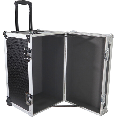 ProX Roll-Away Utility Case with Retractable Handle and Low-Profile Recessed Wheels (Black)