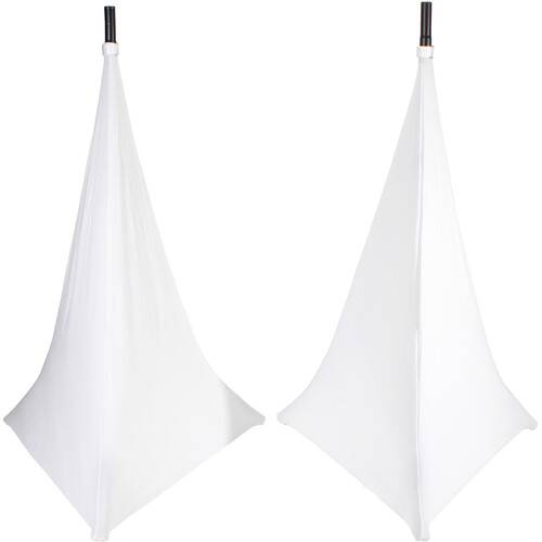 ProX Two-Sided Lycra Cover Scrim for Speaker Tripod or Lighting Stand (White, Pair)