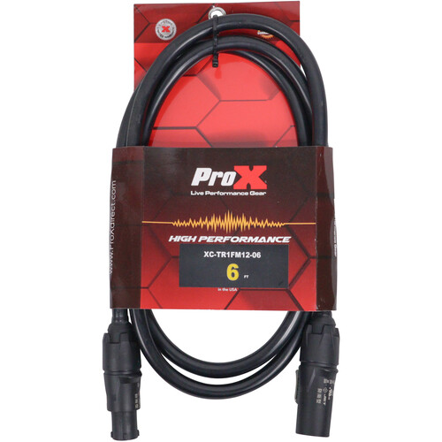 ProX 12 AWG powerCON-Type Male to Female Cable (6')