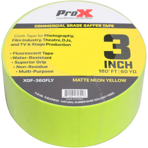 ProX Fluorescent Yellow Commercial-Grade Gaffer Tape (3" x 60 yd)