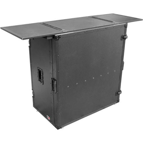 ProX Transformer Flight Case-Style Folding DJ Table XS-DJSTNBL