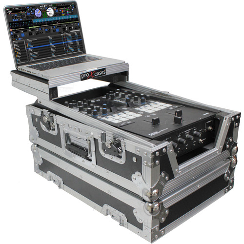ProX XS-RANE72LT Flight Case with Shelf for 11" Rane Seventy-Two DJ Mixer (Silver on Black)