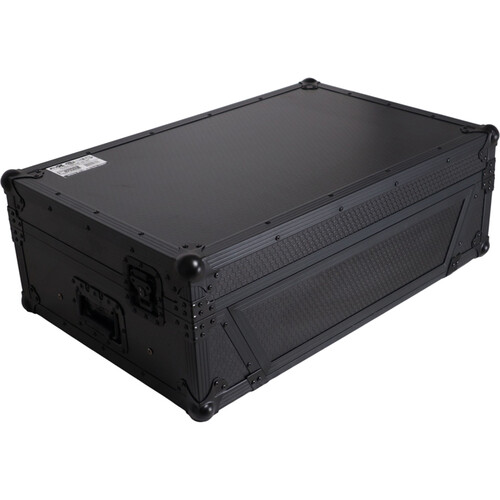 ProX Gig-Ready Series Flight Case for DDJ-FLX10 / REV5 / REV7 / GRV6 DJ Controllers with Laptop Shelf, Wheels, and LED (All-Black, 2 RU)
