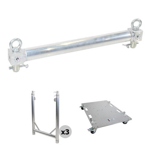 ProX Truss Modular Rapid U-Grid Trio Kit with Rolling Base (8', Silver)