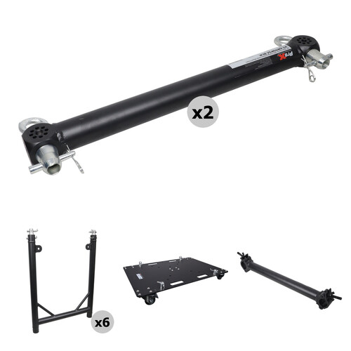 ProX Truss Modular Rapid U-Grid Kit with Rolling Base (Dual 8', Black)