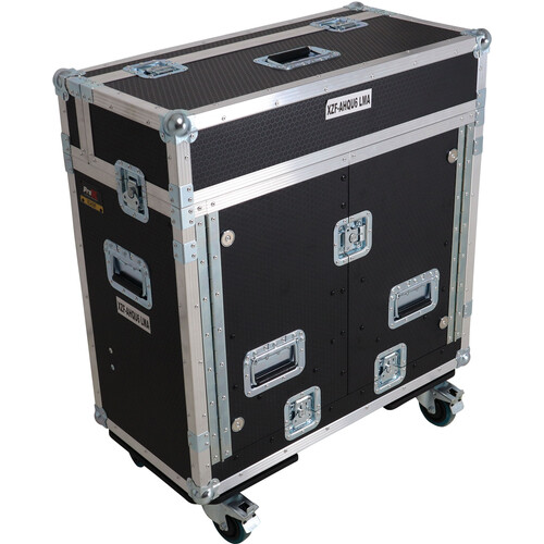 ProX ZCase Flip-Ready Hydraulic Easy Lift Case for Allen and Heath QU6 Console with 1U Rack Space and Accessory Arm