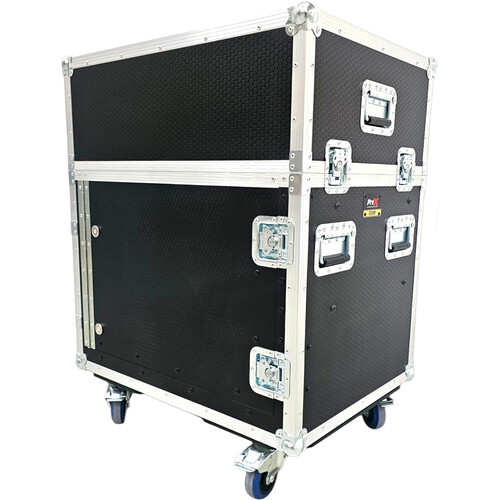 ProX WAVES eMotion LV1 Live Flip-Ready Hydraulic Console, Easy Retracting Lifting Case with 2 RU Rack