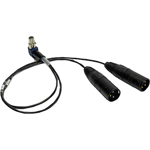 PSC Right Angle TA5F to 2 Full Size 3-Pin Male XLR Cable (14")