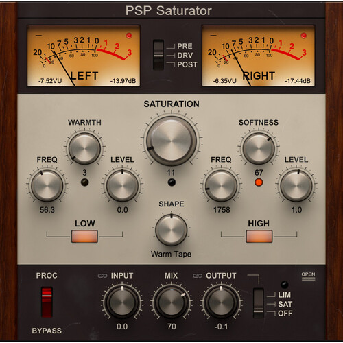 PSPAudioware Saturator Dynamic Audio Processing Software