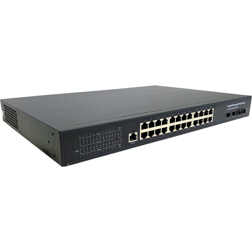 PTZCam 24-Port Gigabit Ethernet PoE+ Compliant Unmanaged Network Switch