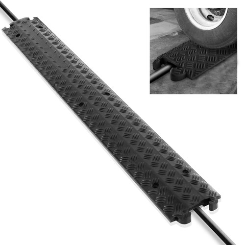 Pyle Pro Drop-Over Cable Protector Ramp (Black, 39.96 x 5.1 x 1.18")