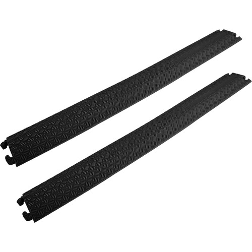 Pyle Pro Drop-Over Cable Protector Ramp (2-Pack, Black, 39.96 x 5.1 x 1.18")