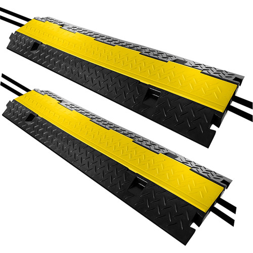 Pyle Pro Heavy-Duty Flip-Open Cable Protector Ramp (2-Pack, 9.6 x 39.4")