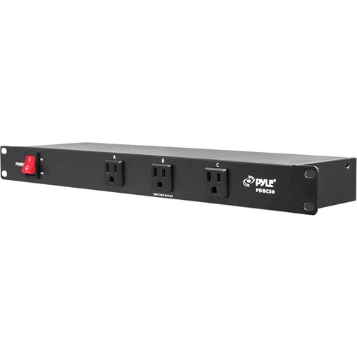 Pyle Pro PDBC50 19" Rackmountable Power Strip Surge Protector (Black)